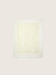 Golden Goose Journey Baby blanket in white cotton fleece with peach-pink mascot print