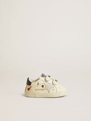 Golden Goose Baby School in nappa leather with musical print and white suede star