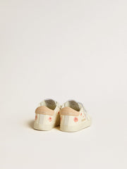 Golden Goose Baby School in nappa leather with pink rose motif and white suede star
